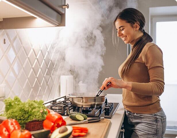 Woman Cooking Kitchen