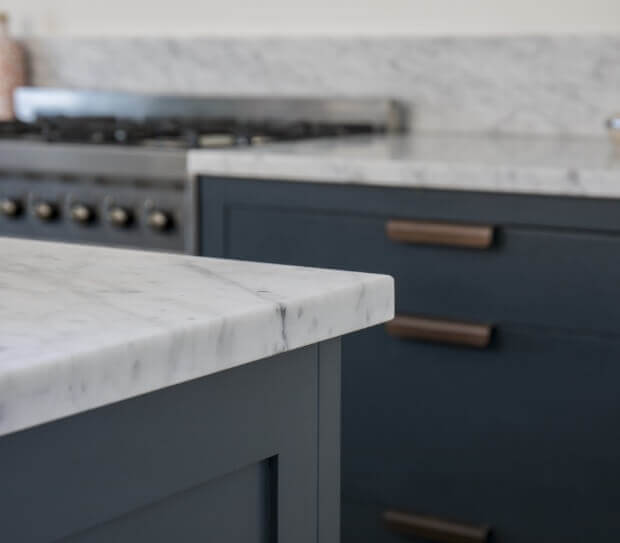 Quartz Worktop on Grey Units